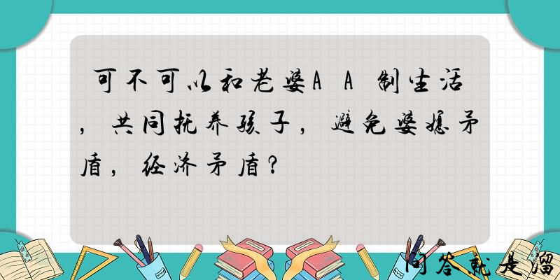 可不可以和老婆AA制生活，共同抚养孩子，避免婆媳矛盾，经济矛盾？