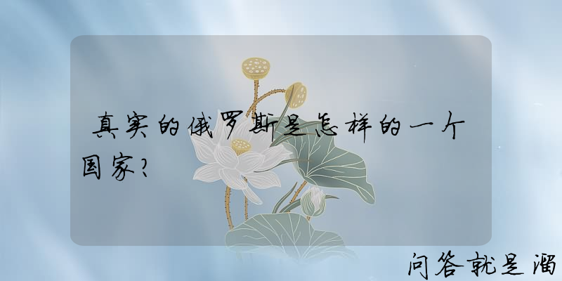 真实的俄罗斯是怎样的一个国家？